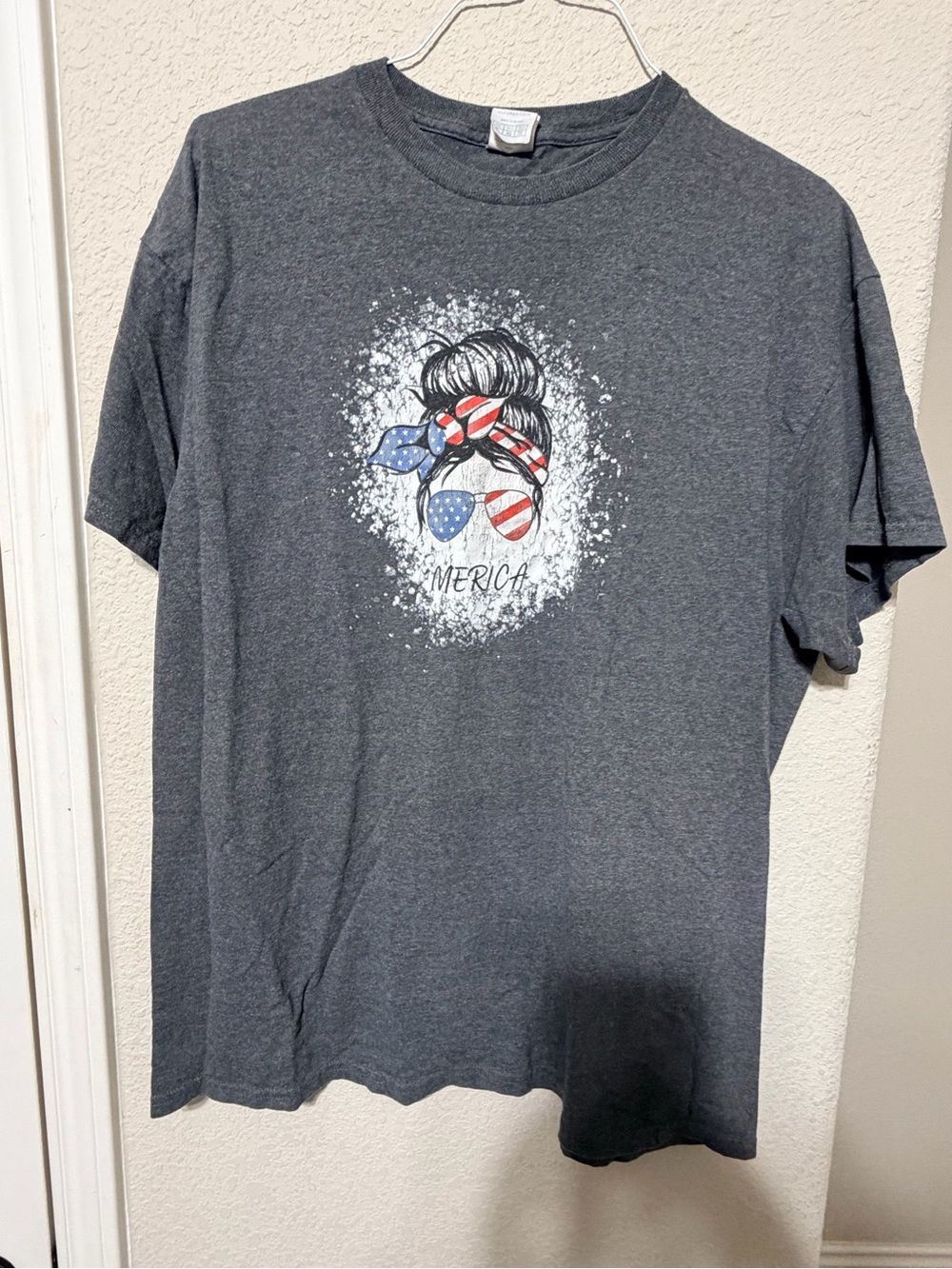 Delta Pro Weight Gray Crewneck Tee with Logo Tag